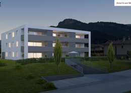 Ansicht von Westen bei Nacht