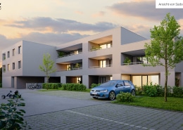 Ansicht von Südosten am Abend