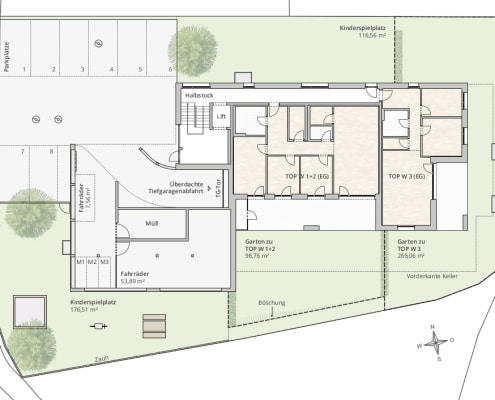 Lageplan Variante EG